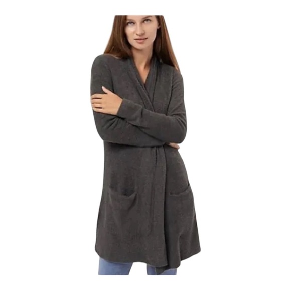BAREFOOT DREAMS CozyChic Lite Long Cardigan Sweater Black 1X NEW Comfy - Picture 3 of 9